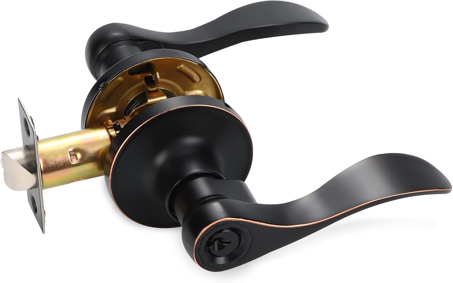 Best Deal Cheap 🛒 10 Pack Bulk Door Handles with Lock and Keys, Bed and Bath Door Knobs Oil Rubbed Bronze, Keyed Alike Entry Door Knobs Interior, Door Handle Lock for Right or Left Handed Doors