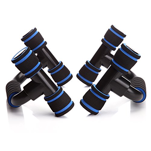 Readaeer Push Up Bars Gym Exercise Equipment Fitness 1 Pair Pushup Handles With Cushioned Foam Grip And Non-Slip Sturdy Structure Push Up Bar For Men & Women (Blue) #TOP7