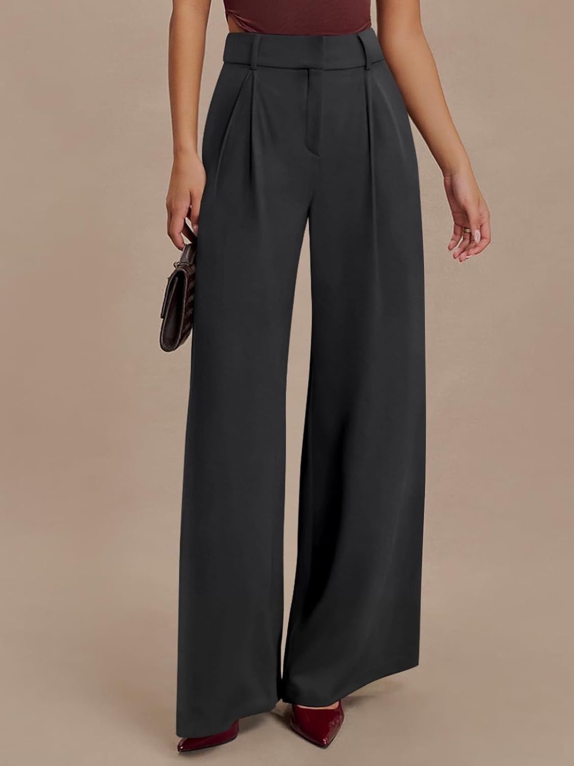 NIMIN High Waisted Dressy Pants for Women Straight Leg Business Casual Work Trousers Office Slacks with Pockets - Image 7