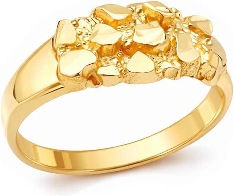 10k Yellow Gold Nugget Ring For Women
