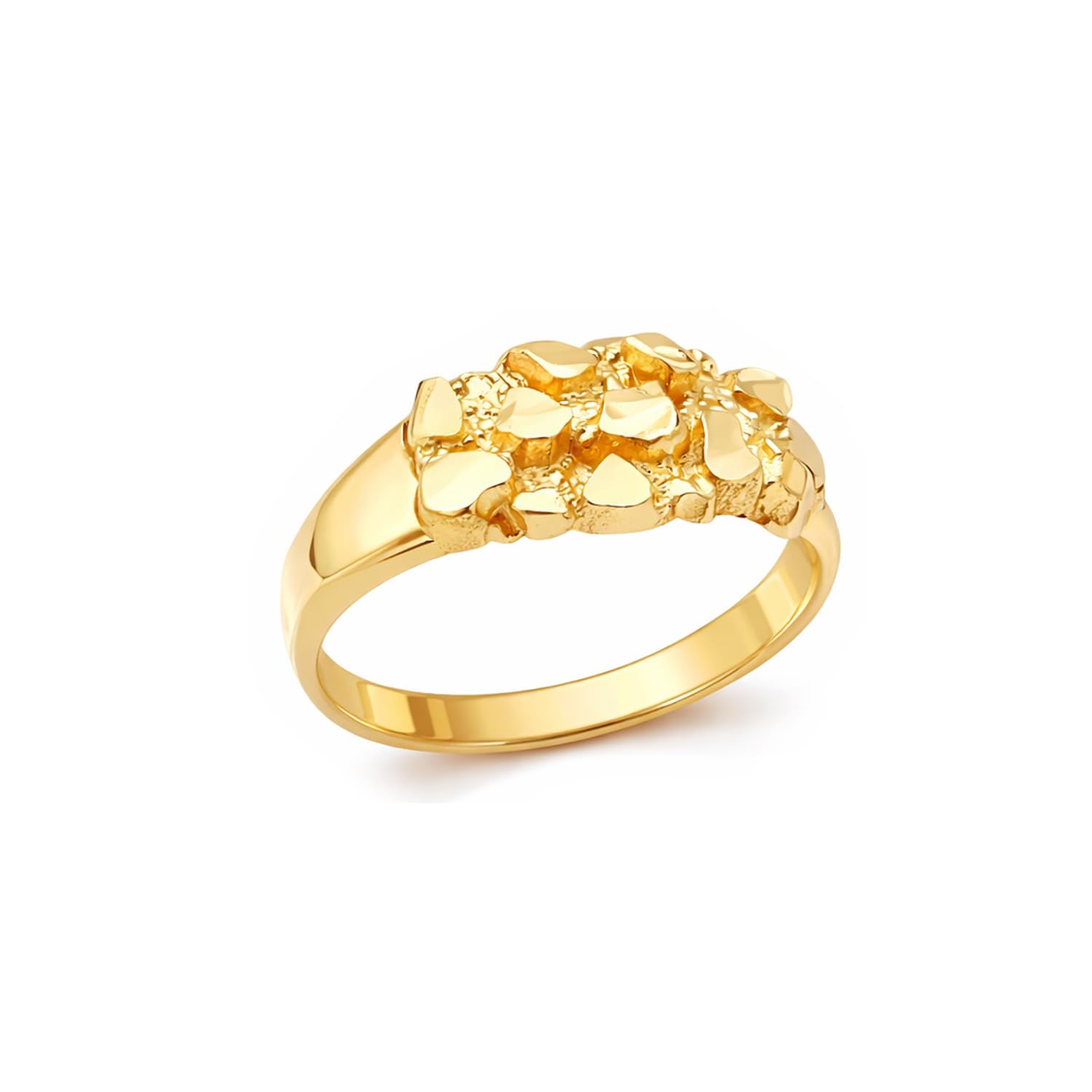 10k Yellow Gold Nugget Ring For Women
