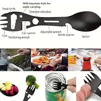 10-in-1 Edelstahl schwarz Multi-Toolöffner - Ultimativer Outdoor-Begleiter mit Flaschenöffner, Dosenöffner und mehr, schwarz – Ansicht 5