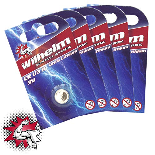 5 x WILHELM Batterie 1/3N 3V Photo Lithium CR1/3N DL1/3N Blister