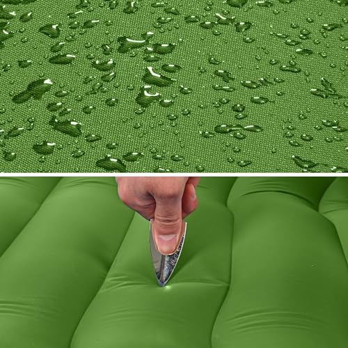 ropoda Upgraded Extra Thickness 6\'\' Inflatable Sleeping Pad with Pillow, Built-in Foot Pump, 77\'\'*27\'\' Camping Pad with Carry Bag, Ultralight & Compact Camping Mat Pad for Hiking, Green - Thumbnail 6