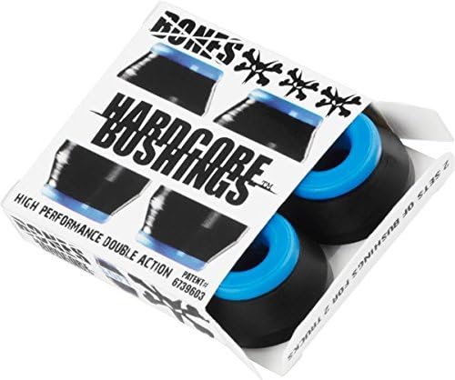 Casquillos de skate Bones Wheels Hardcore negro/azul - Incluye 4 piezas - Suaves