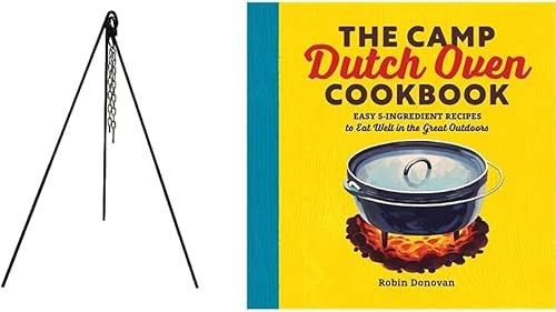 Stansport Trípode de cocina de acero resistente (15997) y libro de cocina The Camp Dutch Oven Cookbook: recetas fáciles de 5 ingredientes para comer