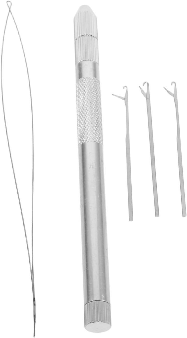 Tofficu Hair Extension Crochet Tool Loop Needle Holder Crochet Hook for DIY Extensions Braiding