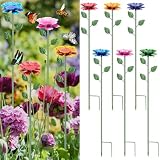 6 Pack Bee Watering Station, Metal Bee Bath, Butterfly Feeder with Flower Design, Colorful Butterfly Bath for...