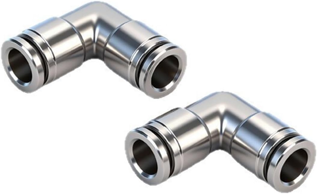 304 Stainless Steel Pneumatic Quick Plugs Connector PV Air Pipe 2Pcs(Pv10(stainlesssteel))