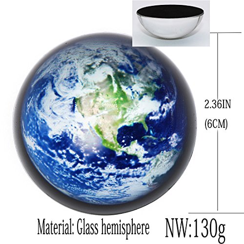 Waltz&F Crystal Blue Earth Paperweight Galss Globe Hemisphere Home Office Table Decoration - Thumbnail 2
