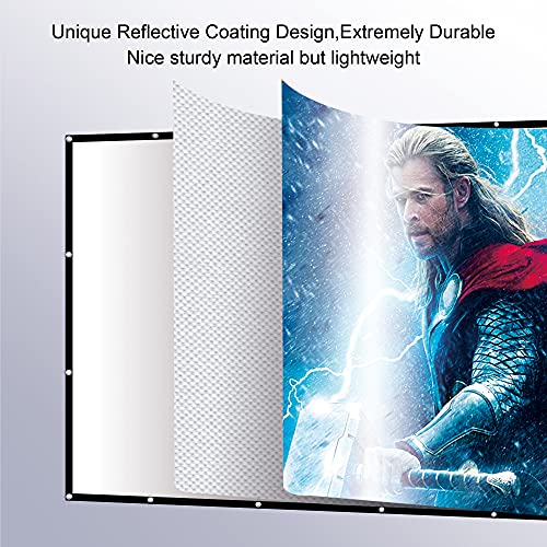 120 Inch Projection Screen, Fangor 4K Video Projector Screen Full Hd Movie Screen, Anti-Crease 16:9 Foldable Indoor Outdoor Video Projector Screen For Home, Party, Office With Accessory… #TOP5