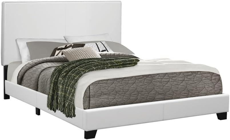 Coaster Home Furnishings Mauve Transitional Leatherette Upholstered Full Size Panel Bed Frame Platform Bed 47-inch Headboard Black 300558F