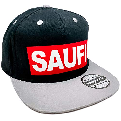SAUFCOUNTER MARK YOUR DRINKS Original SAUFI Snapback in edler Aufbewahrungsbox (Black/Grey/Red Edition)