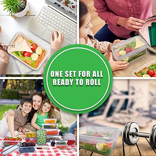 50 Pcs Large Food Storage Containers with Lids Airtight-2500ML to Sauces Box-Total15.5L Stackable Kitchen Bowls Set Meal Prep Containers-BPA Free Leak proof Plastic Lunch Boxes- Freezer Microwave safe