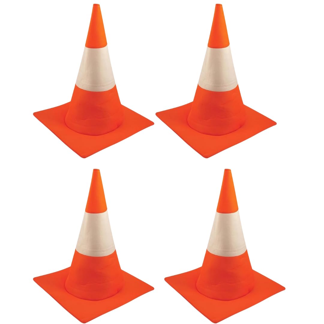 Funny Traffic Cone Hats for Adults - 4 Mens Traffic Cone Hats, Novelty Orange Accessories for Hilarious Fancy Dress. Silly Construction Costumes For Men, Stag Party Costumes And Party Accessories