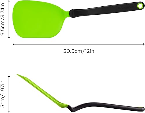 Vista 36 de Dreamfarm Chopula - Espátula antiadherente, súper flexible, con borde plano fuerte para separar alimentos, 12 pulgadas, color negro