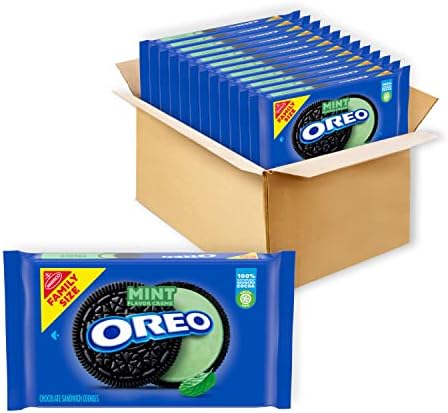 OREO Mint Creme Chocolate Sandwich Cookies, Family Size, 12 - 20 oz Packs