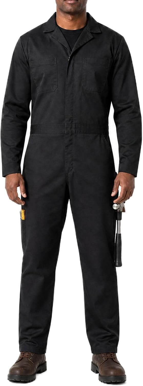 Cotton Blend Men's Work Coveralls, Relaxed Fit Mechanic Jumpsuit
