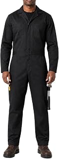 Men's Work Coveralls, Long Sleeve Mechanic Jumpsuit, 65/35 Cotton Blend Workwear with Metal Zipper, Cargo Pockets and Tool Loop