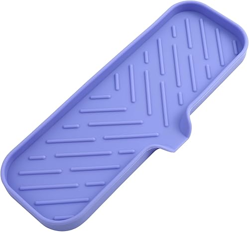 Vista 358 de Jaboneras de baño de silicona con boquilla de drenaje, organizador de fregadero de baño y cocina, soporte para esponja, bandeja de jabón para Gris