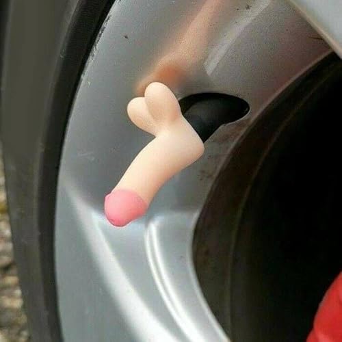 4 Pcs Prank Tire Valve Stem Cap Airtight Dust Proof Cover Universal for Car SUV Bike Trucks and Motorcycles Car Wheel Tire Exterior Accessoriy Set H10