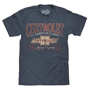 Tee Luv Men’s Chevrolet an American Classic T-Shirt – Chevy 1911 Car Logo Shirt