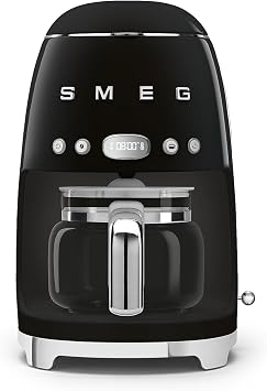 Smeg - ماكينة صنع القهوة - مجموعة من ألعاب وهدايا الكبار - ماكينة تصفية القهوة - أسود