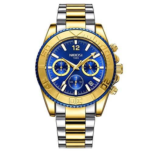Nibosi Men Watches Analog Quartz Watches For Men Business Wrist Watch With Stainless Steel Band Waterproof Chronograph Watch Auto Date #TOP3