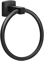 ZGELIN Matte Black Towel Ring - SUS304 Stainless Steel Wall Mount Hand Towel Holder, Rustproof Heavy Duty for Bathroom Kitchen