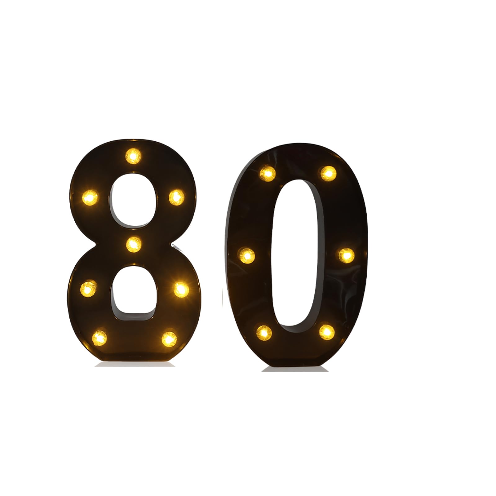 LED Light Up Numbers, 8.5inch Marquee Numbers Lights for 80th