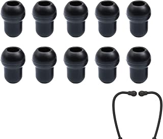 10 Piezas Tapones para Los Oídos Estetoscopio, Punta del Estetoscopio, Piezas de Repuesto para Estetoscopio, Adecuado para Estetoscopio(Negro)