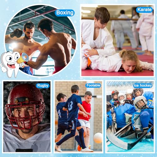 6 Pack Mouth Guard for Sports with Storage Box,Youth Mouth Guard Football Silicone Mouthguard Boxing,Unformable for Teeth - Thumbnail 2