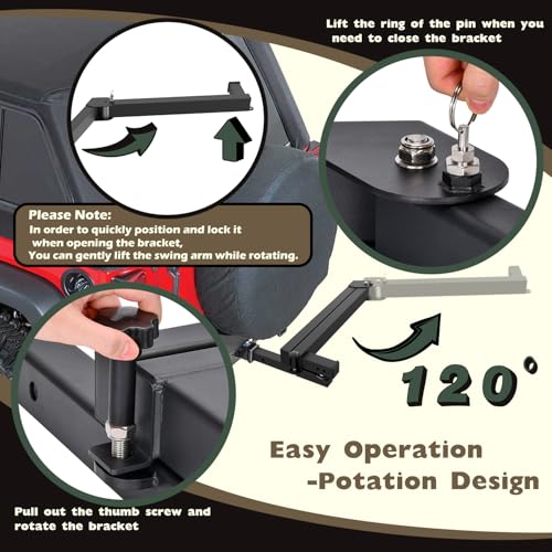 TOPOWN Swing Away Hitch Adapter, Hitch Mount Swing Arm for 2” Receiver by TOPOWN - Used condition - Image 5