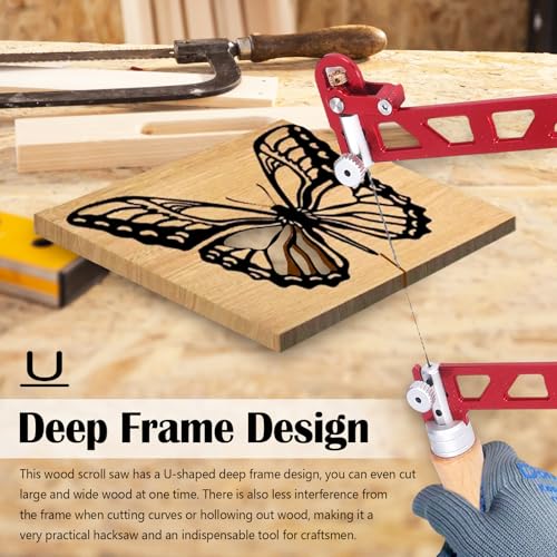 5in Laubsäge, Laubsäge für Holzarbeiter mit Laubrahmen und 13 Ersatzblatt multidirektionales Schneide-Handwerkzeug, Laubsäge für Holz, Kunststoff, Gummi, weiches Metall