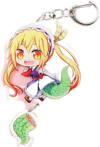 سلسلة مفاتيح أكريليك من Miss Kobayashis Dragon Maid حقيبة قلادة سلسلة مفاتيح سحر سلسلة مفاتيح