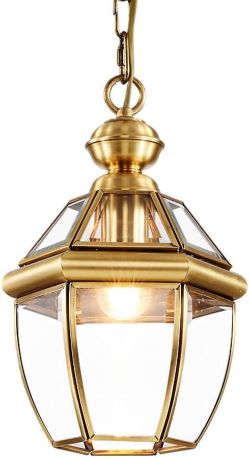 Lampe Suspendue à Une tête dorée en Verre Soufflé Style Rétro Haute Qualité