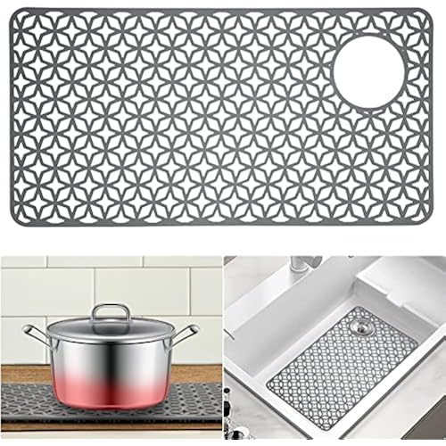 Sink Protectors for Kitchen Sink,28.2''x 14.2'' Sink Protectors for Kitchen,Sink Drainage Mat- Non-slip Sink Mat for Bottom of Kitchen Farmhouse Porcelain Sink Kitchen Sink Grid Accessory.