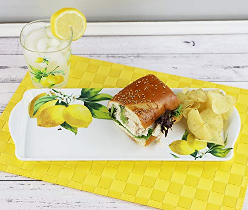Calypso Basics Melamine Sandwich/Tidbit Tray, White, Lemon, Green, Small (6419) #TOP4