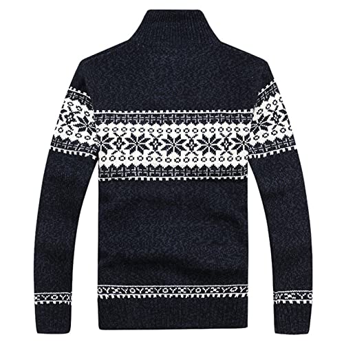 Lu's Chic Men's Cardigan Sweaters Winter Norwegian Casual Slim Fit Zip Up Fashion Sweater Jacket2
