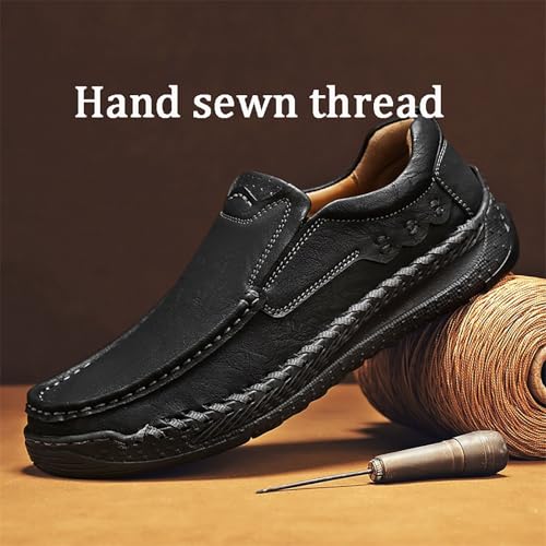 Men Slip On Leather Work Loafers Casual Outdoor Walking Shoes Comfortable Lightweight Driving Dress Shoes for Men4