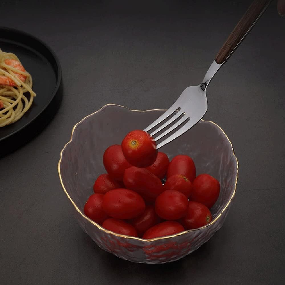 Dinner Forks Classic Steak Fork Wooden Brown Handle Dinner Forks Salad Forks Elegant Premium Durable Kitchen Restaurant Flatware Forks Dessert Forks