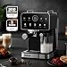 GEEPAS 10-in-1 Espresso Machine | 20 Bar Professional Pump Coffee Machine with Milk Frother Touch Display Thermoblock Heating | Cappuccino Latte Maker 1.5L Water Tank Ground Coffee Grinding 1350W