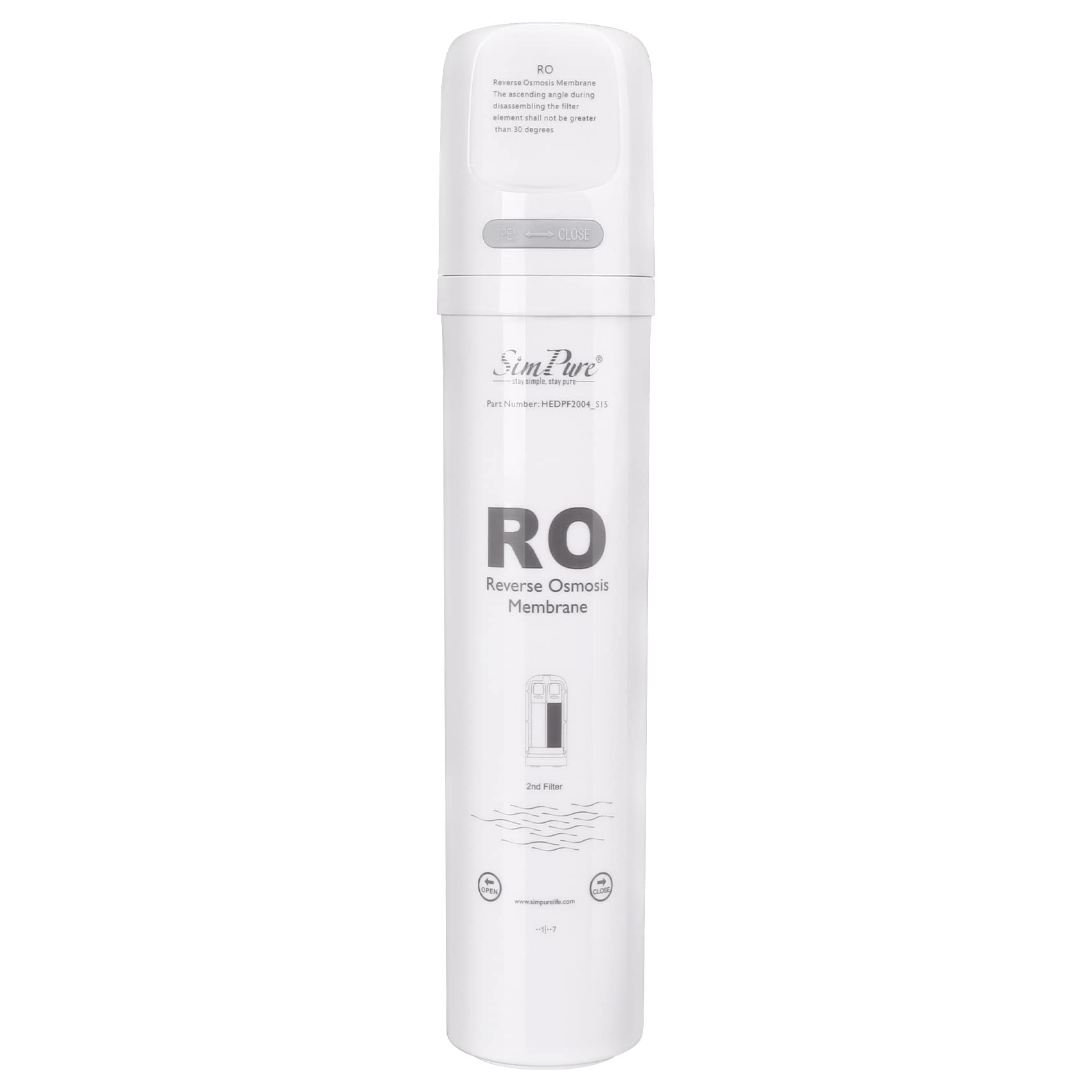 SimPure Y7/Y7P Series RO Filter Replacement Cartridge for Y7, Y7P-W, Y7P-BW, 6 Months Replacement Cartridge, 100 GPD, Model Number: SimPure ROULP-1812-100-Y7(1 Pack)