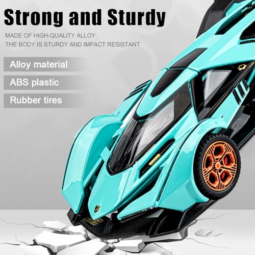 Image of Invite Enterprise Diecast Toy Car Lambo V12 Sports Car Model,Zinc Alloy Simulation Casting Pull Back Vehicles,1:32 Scale Mini Electronic Supercar Toys with Lights and Music for Toddlers Kids