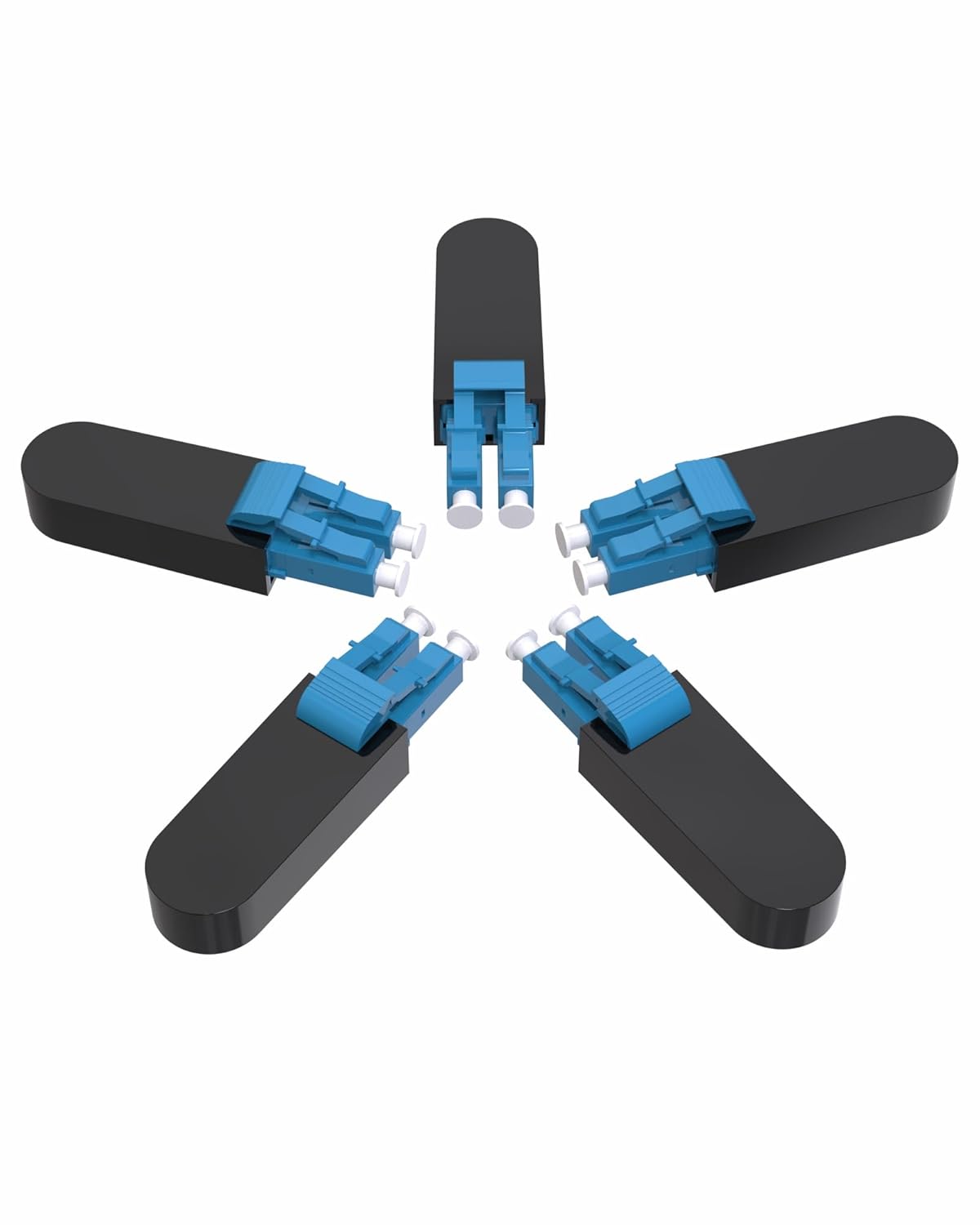 5Pack Duplex LC Connector Loopback Adapter/Test Plug, 9/125μm(OS2) Single-Mode LC-UPC Fiber Optical Cable Adapter,Standard LC Loopback Adapter for Network Troubleshooting