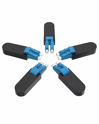 5Pack Duplex LC Connector Loopback Adapter/Test Plug, 9/125mOS2 Single-Mode LC-UPC Fiber Optical Cable Adapter,Standard LC Loopback Adapter for Network Troubleshooting