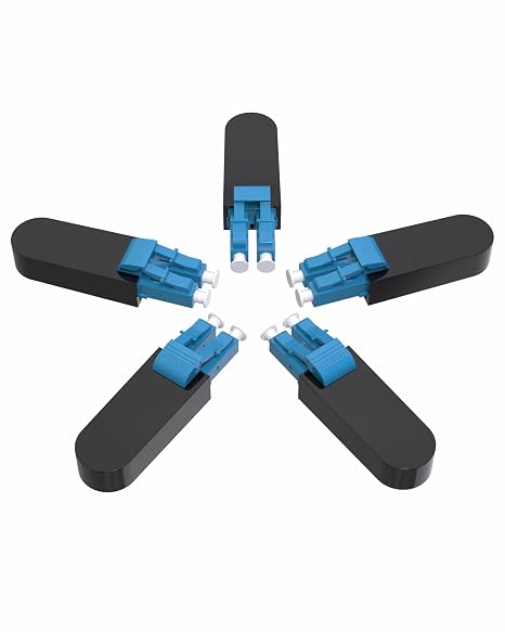 5Pack Duplex LC Connector Loopback Adapter/Test Plug, 9/125m(OS2) Single-Mode LC-UPC Fiber Optical Cable Adapter,Standard LC Loopback Adapter for Network Troubleshooting