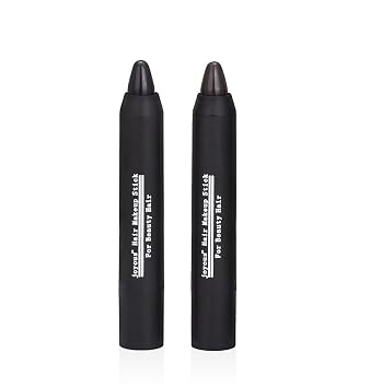 Professional Hair Chalk Temporary Hair Dye Non-toxic Hair Color Crayon Cover White Hair Color Patch 2packs-black-dark Brown