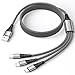 Multi USB Kabel, 3 in 1 Universal Ladekabel 1.2M Handy Ladekabel Mehrfach ladekabel mit Micro/USB Typ C/Lightning kabel für iPhone, Galaxy S25/S24/S23, Huawei, Oneplus, Sony, LG, Android