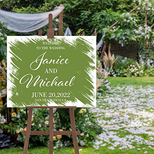Panneau de calligraphie moderne pour mariage minimaliste personnalisé 45x61 cm